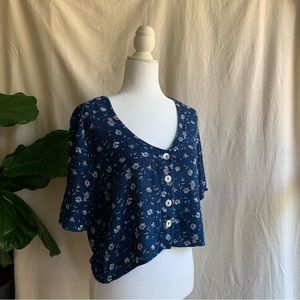 Cropped Floral Blouse